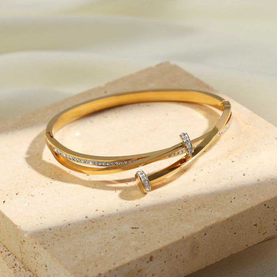 Браслет из стали с покрытием золотом J11471CJJ Браслет из стали с покрытием золотом J11471CJJ