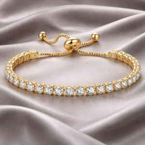 Браслет медь циркон напыление золотом 1J12505CJJ