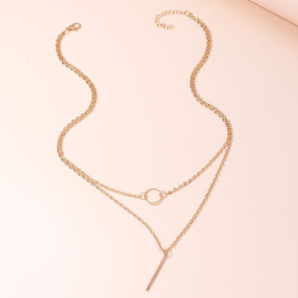 Двойная тонкая цепочка с геометрической подвеской-цилиндром CJL40787