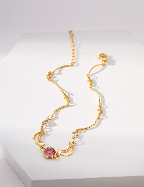 Браслет с полумесяцами и центральным кристаллом Z29628