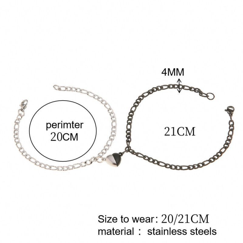 Парные браслеты вечная связь с магнитным сердцем