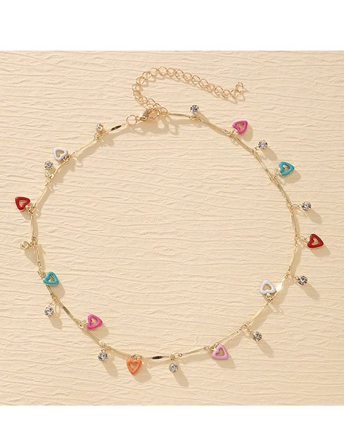 Золотистое Колье-чокер с изящными подвесками в форме ромашек Z31036