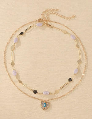 Золотистое Колье-чокер с изящными подвесками в форме ромашек Z31036