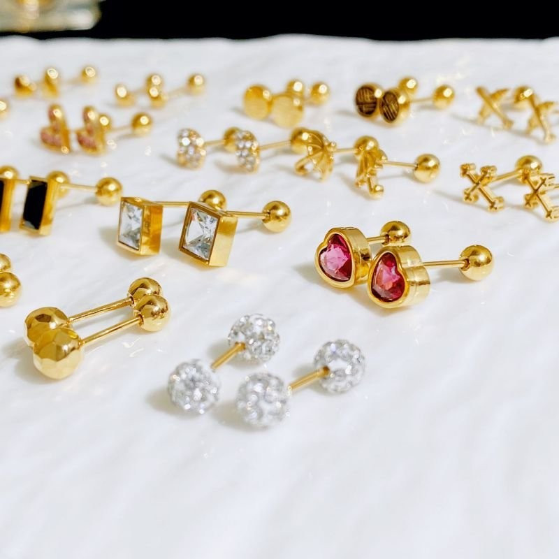 Серьги-пусеты Граненые шарики CJC98484 Серьги-пусеты Граненые шарики CJC98484