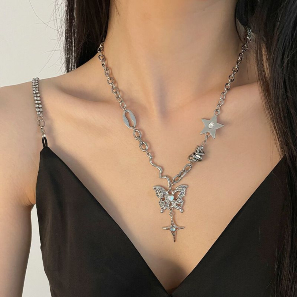 Цепочка с подвеской в форме порхающей бабочки CJH56213 Цепочка с подвеской в форме порхающей бабочки CJH56213