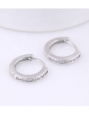 Серьги-кольца с дорожкой страз A59099 Серьги-кольца с дорожкой страз A59099
