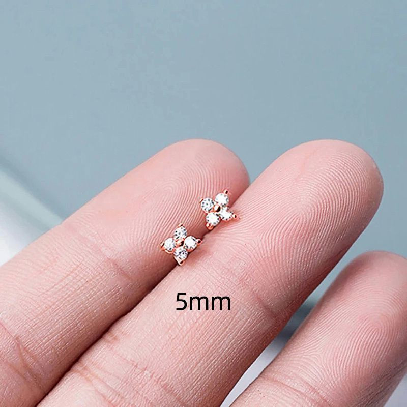 Золотистые серьги с клевером и цветком CJX74964