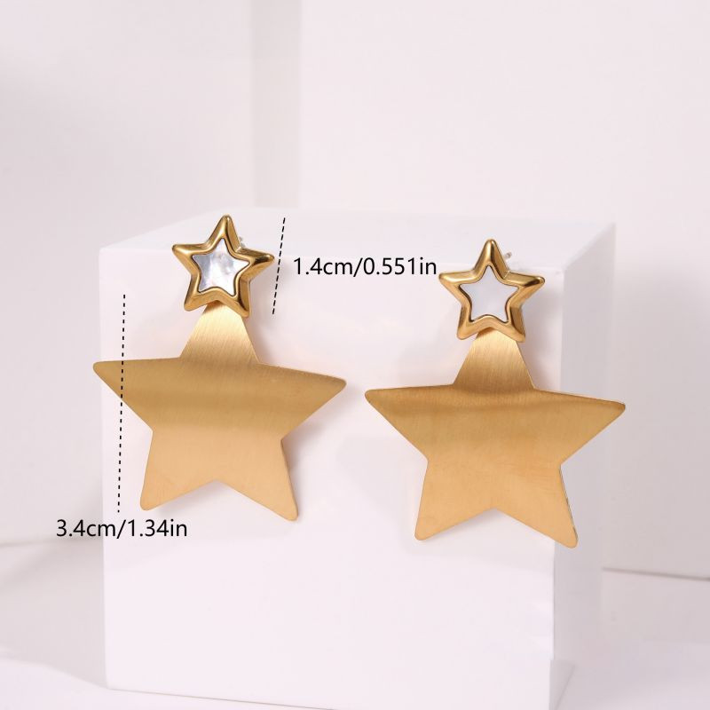 Серьги-пусеты Звезды с перламутровой вставкой CJR63491