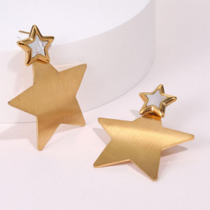 Серьги-пусеты Звезды с перламутровой вставкой CJR63491 Серьги-пусеты Звезды с перламутровой вставкой CJR63491