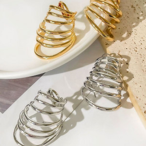 Дизайнерские серьги-пусеты многослойные кольца CJM26888