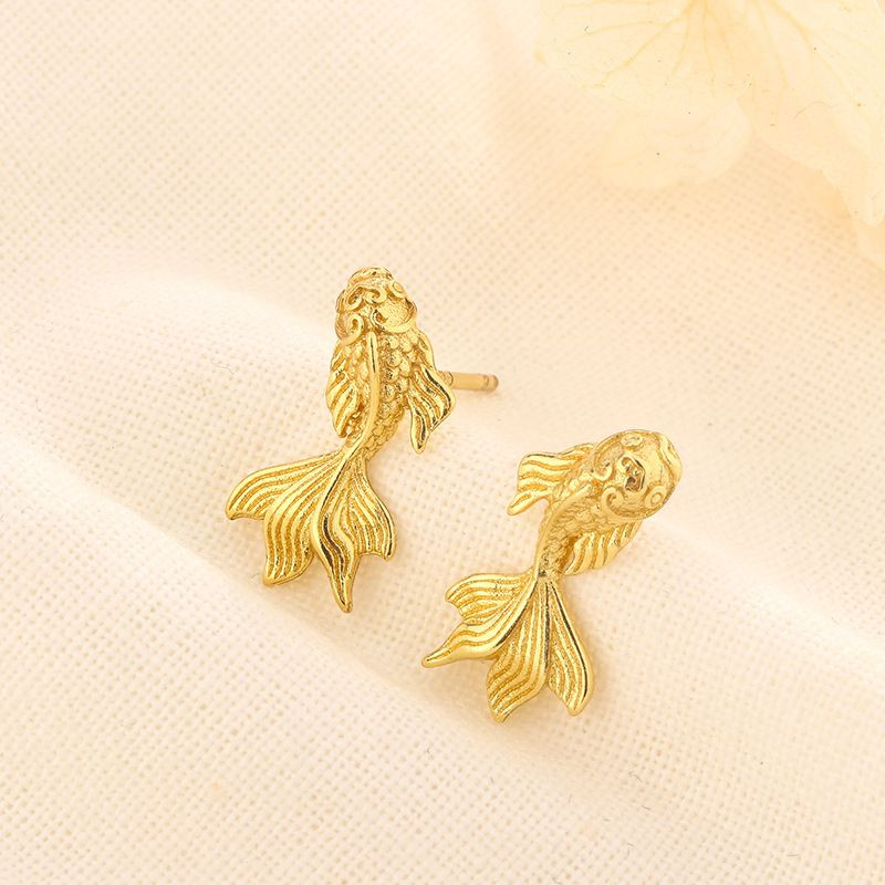 Серьги рыбки медь напыление золотом 1J12341CJJ Серьги рыбки медь напыление золотом 1J12341CJJ