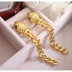 Золотистые серьги-цепочки Змеи CJJ08152