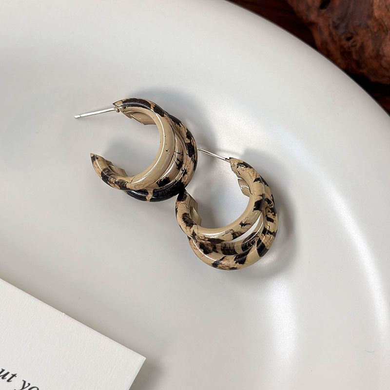 Серьги-конго с анималистичным принтом CJH66247