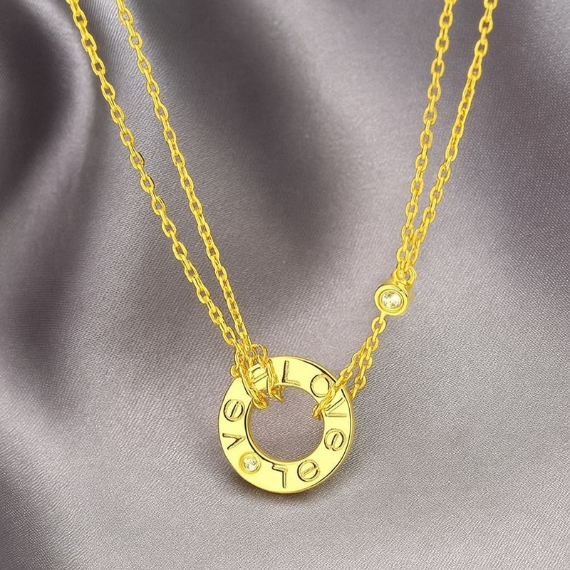 Золотистая титановая цепочка с кольцом Love и цифрами 1J12054CJJ Золотистая титановая цепочка с кольцом Love и цифрами 1J12054CJJ