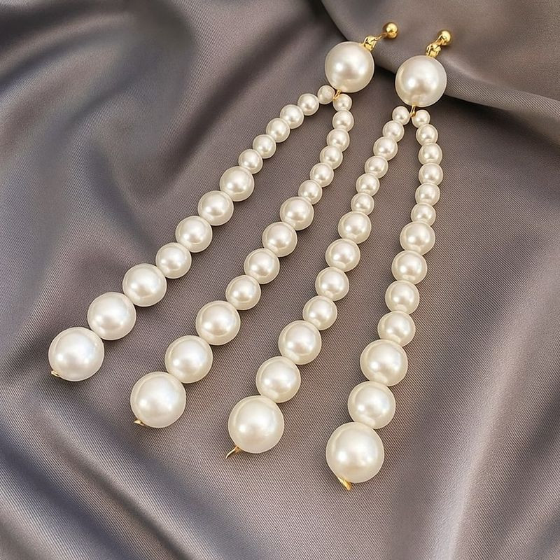 Длинные серьги-пусеты с жемчужными гроздьями 1J12097CJJ Длинные серьги-пусеты с жемчужными гроздьями 1J12097CJJ