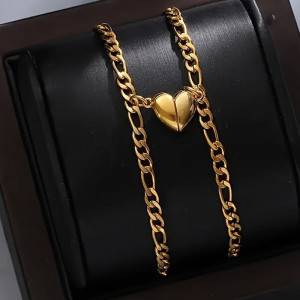 Парные браслеты золотое единство с крупными звеньями