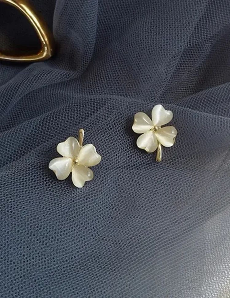 Серьги ювелирный сплав клевер J10063CJJ Серьги ювелирный сплав клевер J10063CJJ