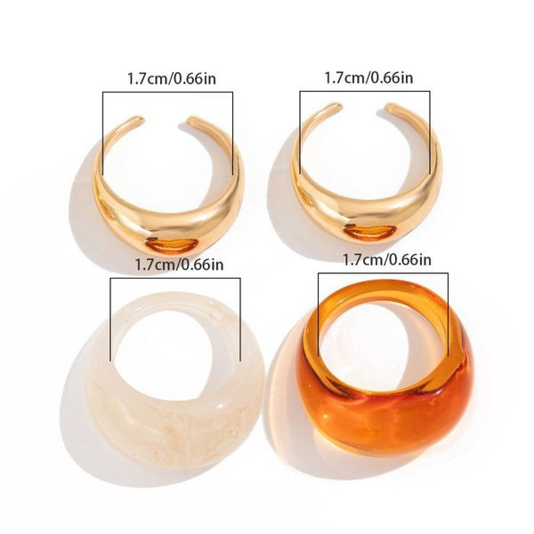 Набор комбинированных колец с акрилом CJL61599