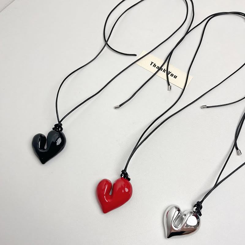 Удлиненная цепочка с алым эмалевым сердцем 1J11637CJJ