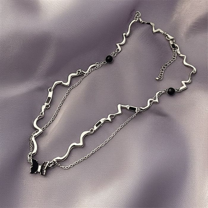 Многослойный чокер с волнообразным плетением и бусинами J10975CJJ