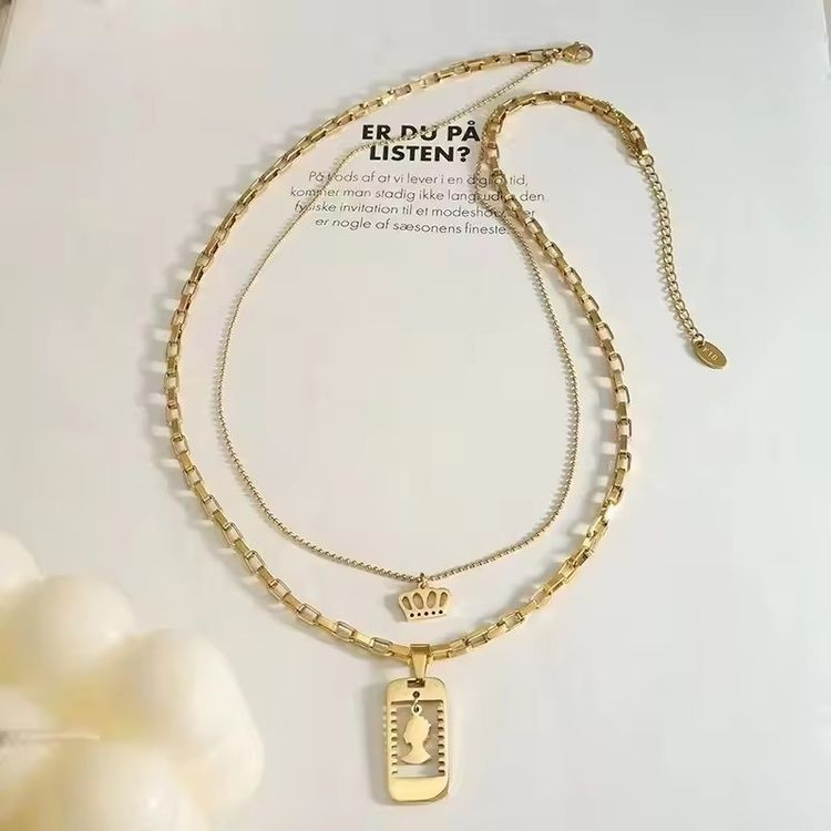 Колье медицинская сталь с напылением золотом J10951CJJ Колье медицинская сталь с напылением золотом J10951CJJ