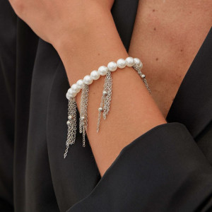 Браслет из жемчуга с каскадом цепочек CJM15273 Браслет из жемчуга с каскадом цепочек CJM15273