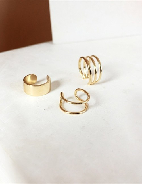 Набор серебристых каффов и лаконичных серег в стиле минимализм L12133