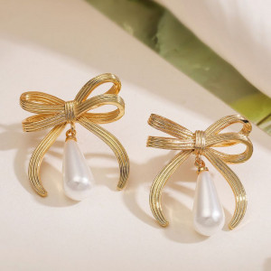 Серьги-банты с жемчужными подвесками CJL20491