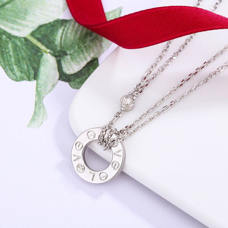 Титановая цепочка с кулоном-кольцом Love и цифрами 1J12055CJJ Титановая цепочка с кулоном-кольцом Love и цифрами 1J12055CJJ