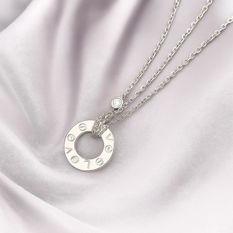 Титановая цепочка с кулоном-кольцом Love и цифрами 1J12055CJJ Титановая цепочка с кулоном-кольцом Love и цифрами 1J12055CJJ