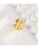 Стальное кольцо с напылением золотом листья J10109(CJJ)