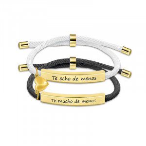Парные браслеты признание с гравировкой на шнурке