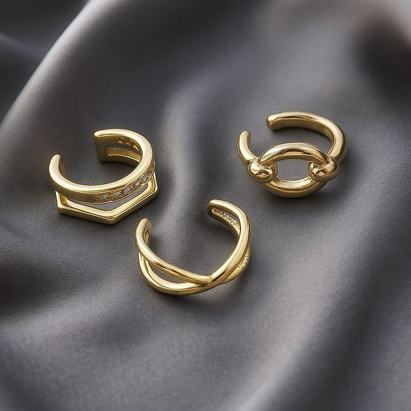 Сет золотистых минималистичных каффов 1J11004CJJ