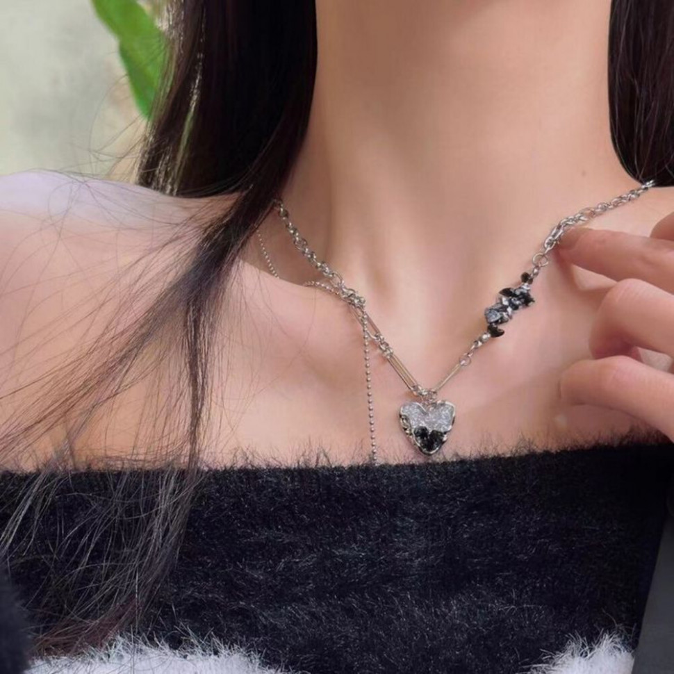 Двойная цепочка с кулоном в стиле готического романтизма J10976CJJ