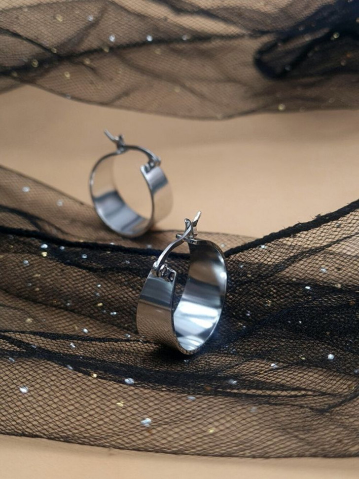 Серьги стальные кольца J10213CJJ