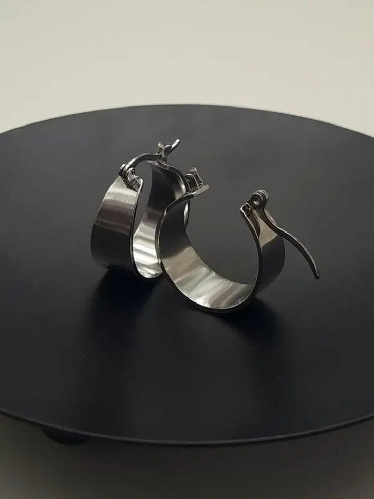 Серьги стальные кольца J10213CJJ