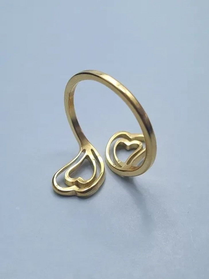 Разомкнутое кольцо с двумя переплетенными сердцами J10110CJJ