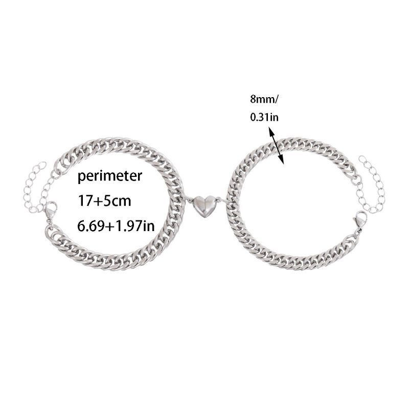 Парные браслеты контрастный дуэт с магнитным замком