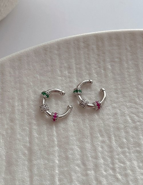 Миниатюрные серьги-конго с цветными камнями M18528