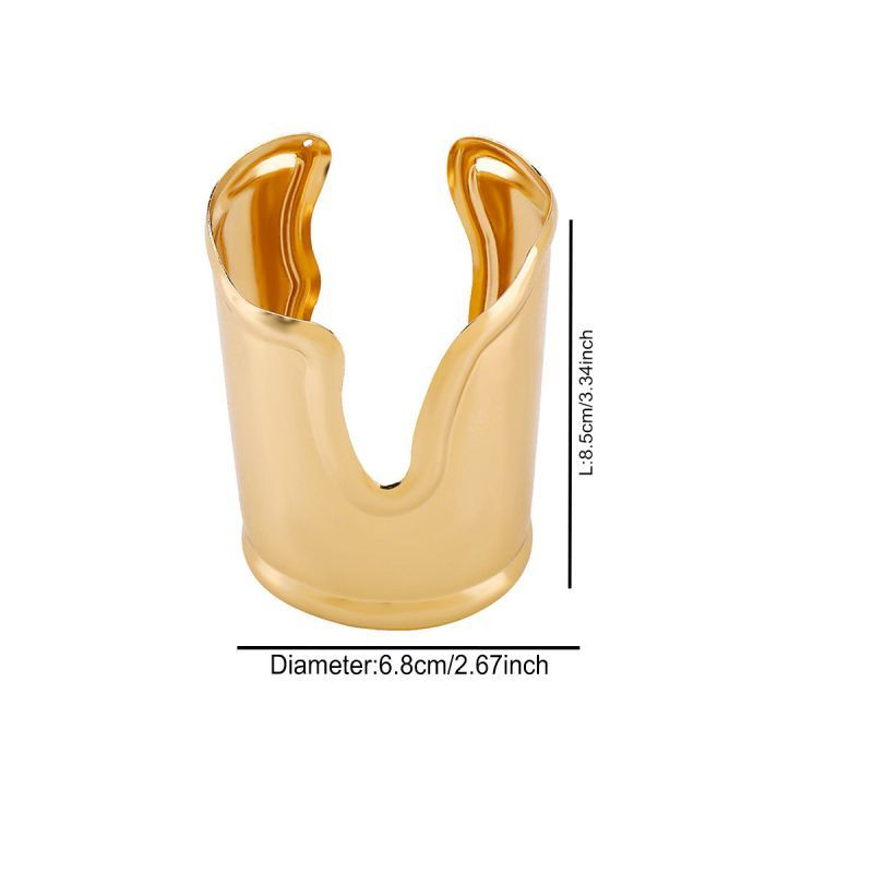 Браслет жесткий широкий в стиле манжеты с вырезами CJM07240