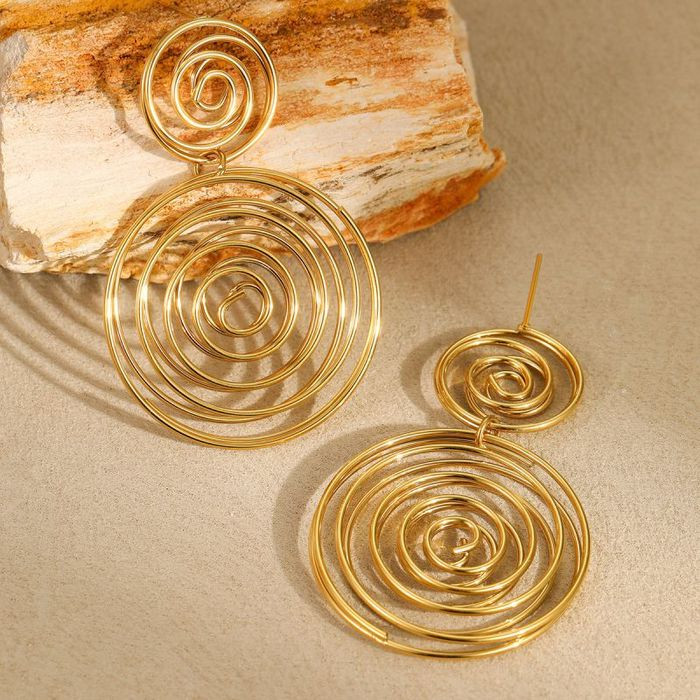 Серьги Висячие Спиральные диски CJM28615