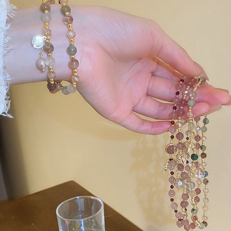 Двойные бусы из имитированных камней с монетой и жемчугом CJG59154