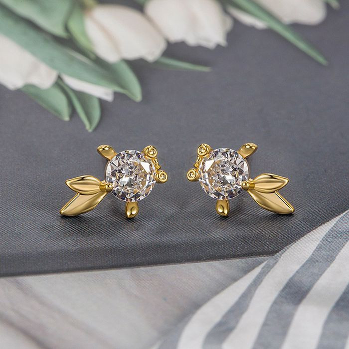 Серьги-гвоздики рыбки с кристаллами J10720CJJ