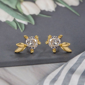Серьги-гвоздики рыбки с кристаллами J10720CJJ