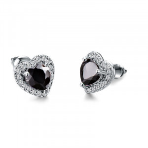 Серьги с сердцем из циркона в семи цветах CJX75154