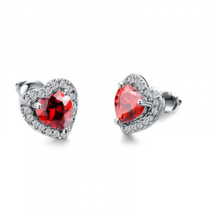 Серьги с сердцем из циркона в семи цветах CJX75154 Серьги с сердцем из циркона в семи цветах CJX75154