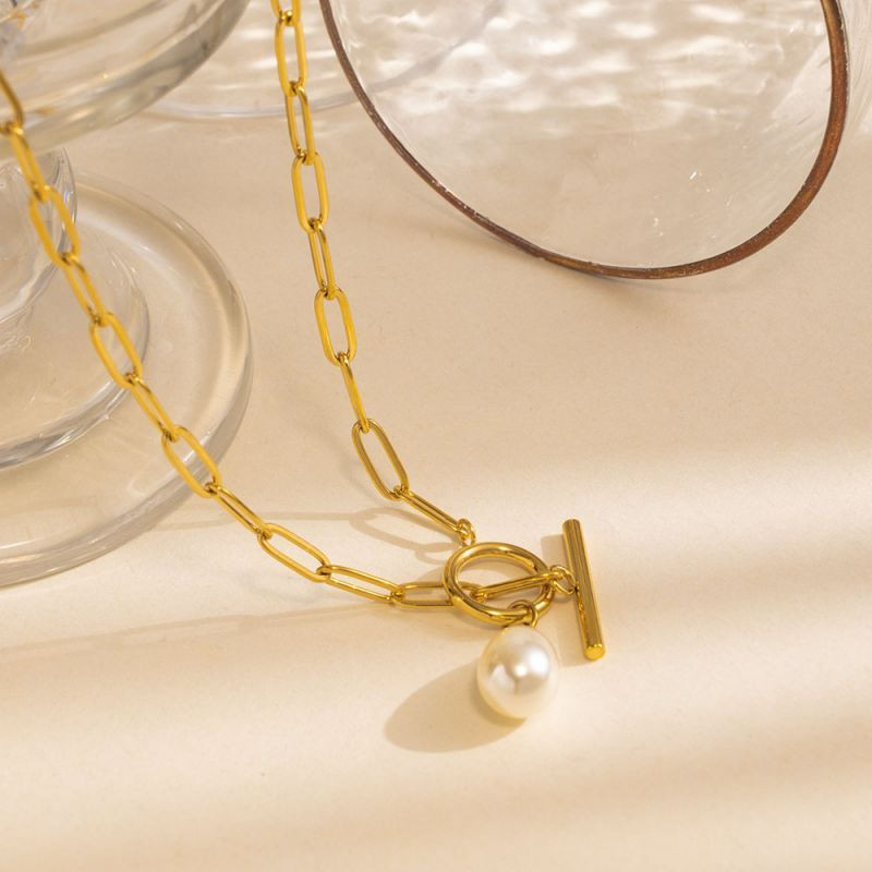 Удлиненная цепь с акцентной жемчужиной CJL30309 Удлиненная цепь с акцентной жемчужиной CJL30309