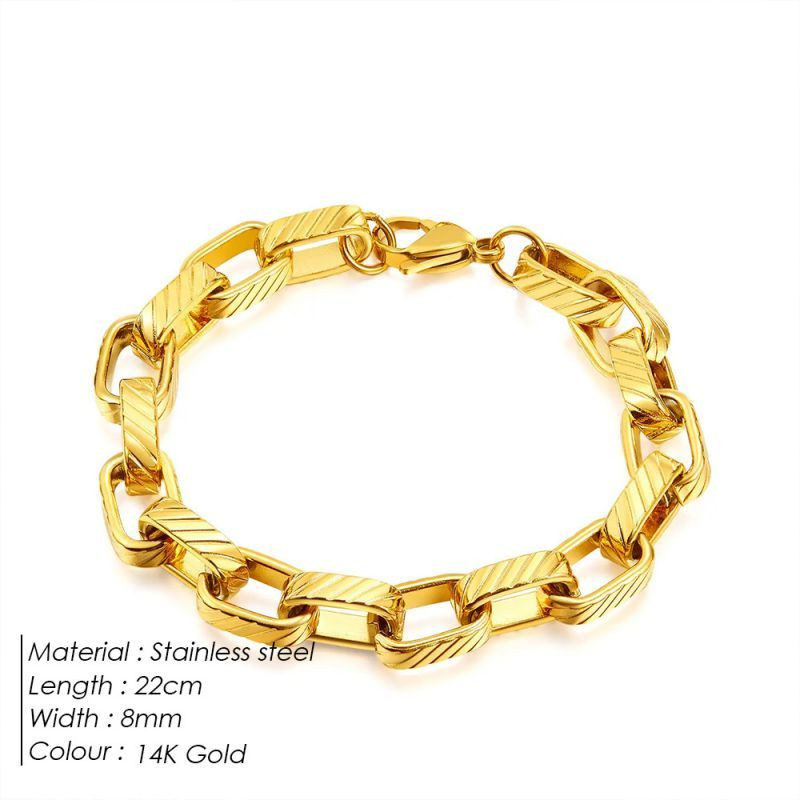 Браслет цепочка с крупным панцирным плетением CJN81705