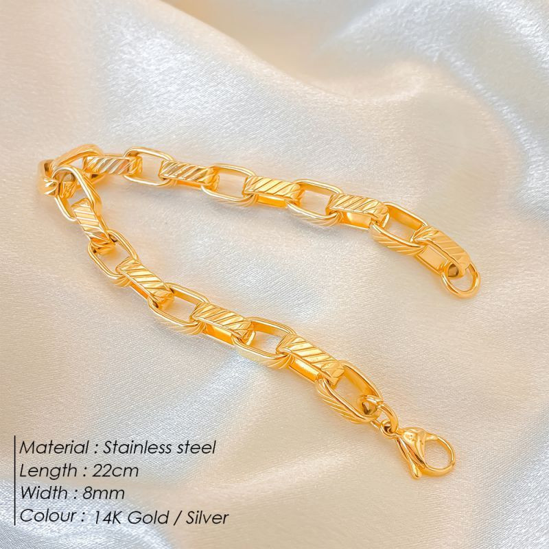 Браслет цепочка с крупным панцирным плетением CJN81705