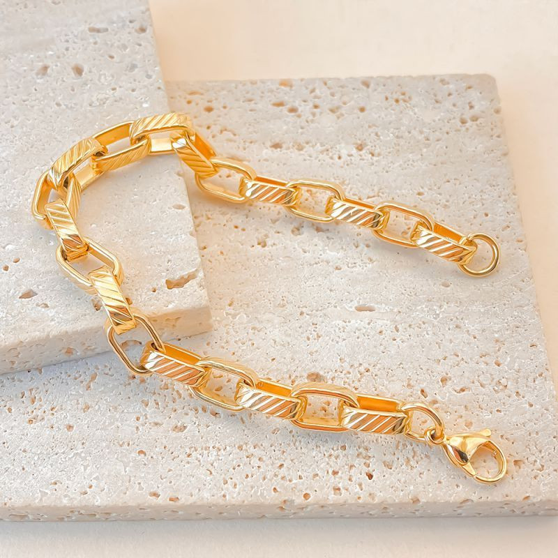 Браслет цепочка с крупным панцирным плетением CJN81705